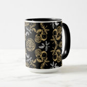 botanische goud- en zilverprint mok (Voorkant rechts)