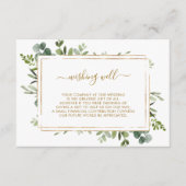 Botanische goudbruine bruiloft goed informatiekaartje (Voorkant)