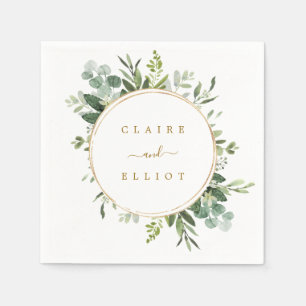 Botanische goudbruine bruiloft servet