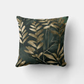 Botanische gouden blad print patroon gooien kussen (Achterkant)