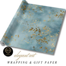 Botanische gouden bladeren natuurpatroon turquoise