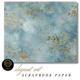 Botanische gouden bladeren patroon teal achtergron
