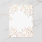 Botanische Gouden Bloemen QR Code Bruiloft RSVP Informatiekaartje (Achterkant)