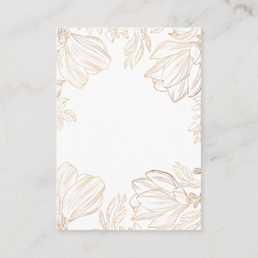 Botanische Gouden Bloemen QR Code Bruiloft RSVP Informatiekaartje (Achterkant)