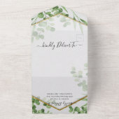 Botanische gouden bruiloft in één i all in one uitnodiging (Buitenkant)