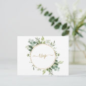 Botanische gouden cirkelkrans trouw-RSVP Uitnodiging Briefkaart (Staand voorkant)
