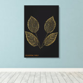 Botanische Gouden Essence Fijne Kunst Canvas Afdruk (Insitu (Houten vloer))