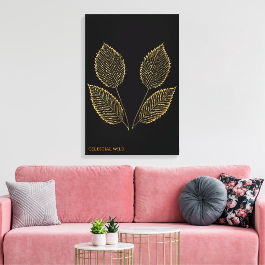Botanische Gouden Essence Fijne Kunst Canvas Afdruk (Insitu (Woonkamer))