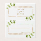 Botanische Gouden Groen Bruiloft Plaats Kaart (Buitenkant ongevouwen)