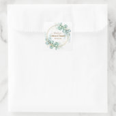 Botanische gouden groen gepersonaliseerde dank u vierkante sticker (Tas)
