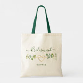 Botanische Gouden Groene Bruidsmeisje Tote Tas (Achterkant)