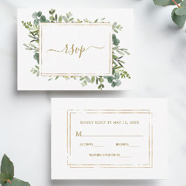 Botanische Gouden Groene Huwelijks RSVP Kaart