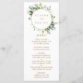 Botanische Gouden Groene Menu Kaart (Voorkant)