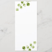 Botanische Gouden Groene Menu Kaart (Achterkant)