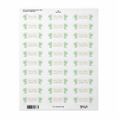 Botanische Gouden Groene Script Retouradres Etiket (Full Sheet)