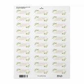 Botanische gouden Waterverf retouradres Etiket (Full Sheet)
