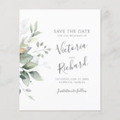 Botanische goudgroen Eucalyptusbruiloft (Voorkant)