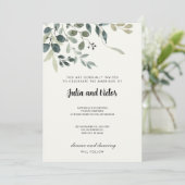 Botanische Grace bruiloft uitnodiging (Staand voorkant)