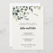 Botanische Grace bruiloft uitnodiging (Voorkant / Achterkant)