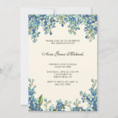 Botanische GraduPartij Fotouitnodiging Blauw Kaart (Voorkant)