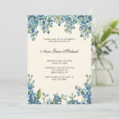 Botanische GraduPartij Fotouitnodiging Blauw Kaart (Staand voorkant)