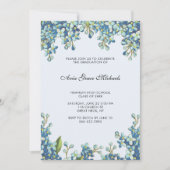 Botanische GraduPartij Fotouitnodiging Blauw Kaart (Voorkant)