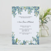 Botanische GraduPartij Fotouitnodiging Blauw Kaart (Staand voorkant)