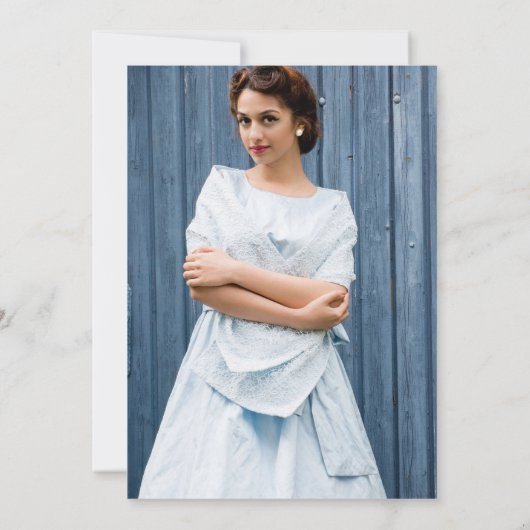 Botanische GraduPartij Fotouitnodiging Blauw Kaart (Achterkant)