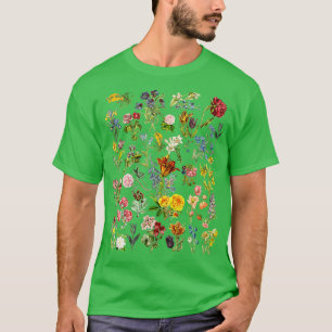 Botanische grafiek bloem t-shirt
