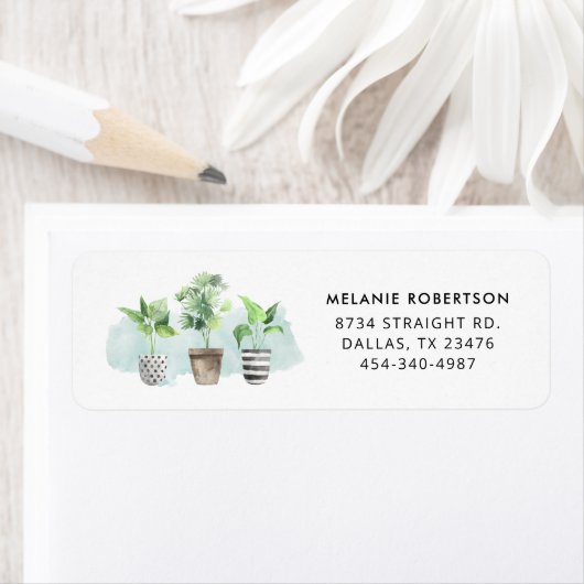 Botanische grafische Waterverf Potentiële Planten Etiket (Insitu)