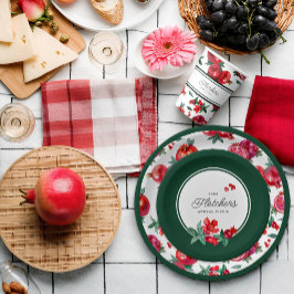 Botanische granaatappel bloempapier Bord