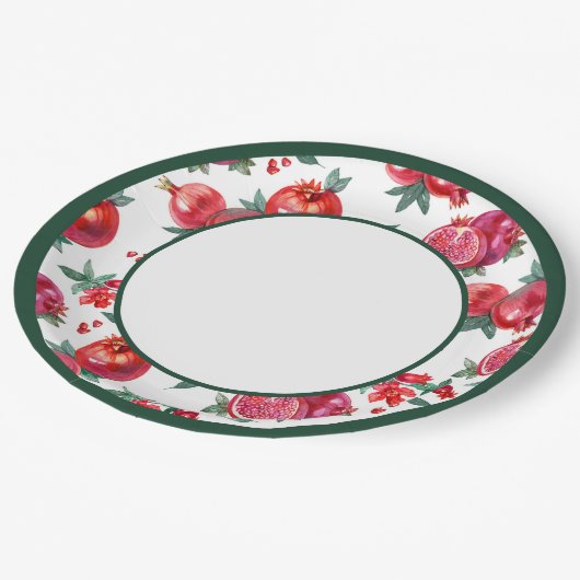 Botanische granaatappel papier Bord (Gekanteld)