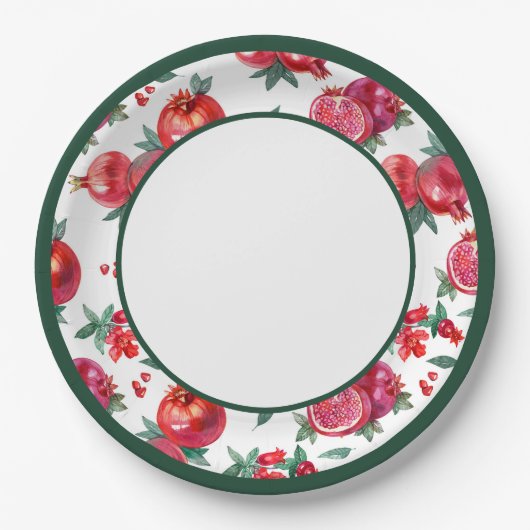 Botanische granaatappel papier Bord (Voorkant)