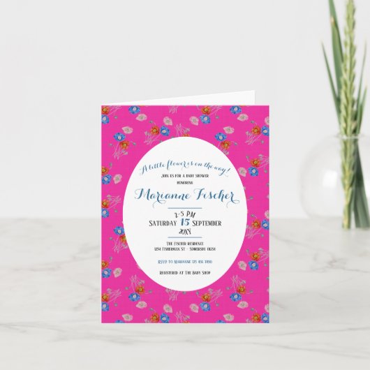 Botanische grandmillennial babyshower uitnodiging (Voorkant)