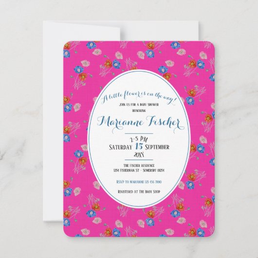 Botanische grandmillennial babyshower uitnodiging (Voorkant)