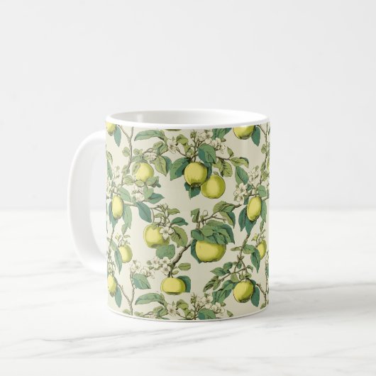 Botanische Granny Smith Apple Pattern Mok (Voorkant links)