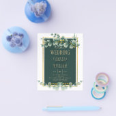 Botanische Green Gold Wedding Invitation Emerald Flyer (Enkel)
