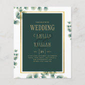 Botanische Green Gold Wedding Invitation Emerald Flyer (Voorkant)