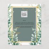 Botanische Green Gold Wedding Invitation Sage Flyer (Achterkant)