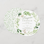 Botanische Green Leaf Bruids Lingerie Douche Uitno Kaart (Voorkant / Achterkant)