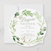Botanische Green Leaf Bruids Lingerie Douche Uitno Kaart (Voorkant)