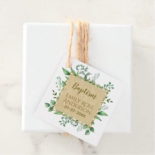 Botanische Greenery Baptism Boy Girl Bedankt Bedankjes Labels (In situ)