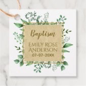 Botanische Greenery Baptism Boy Girl Bedankt Bedankjes Labels (Voorkant)