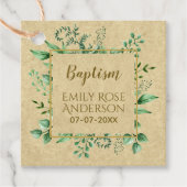 Botanische Greenery Baptism Boy Girl Bedankt Bedankjes Labels (Voorkant)
