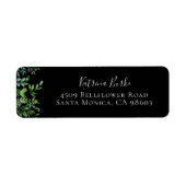 Botanische Greenery Black Return-adres Etiket (Voorkant)