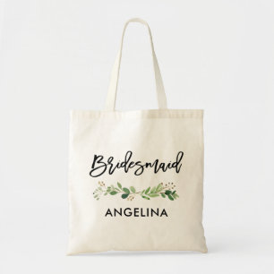 Botanische Greenery Bridesmaid van het Manuscript  Tote Bag