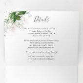Botanische Greenery Elegant Wedding Tri-Fold Invit Drieluik Uitnodiging (Binnenzijde eerst)