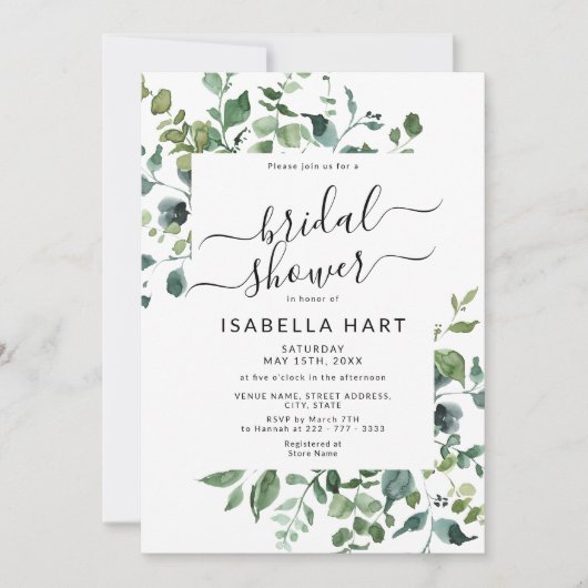 Botanische Greenery Emerald Woodland Vrijgezellenf Kaart (Voorkant)