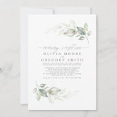 Botanische Greenery Evening Reception Wedding Kaart (Voorkant)