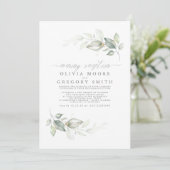 Botanische Greenery Evening Reception Wedding Kaart (Staand voorkant)